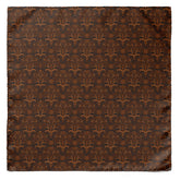 VINTAGE BROWN SILK POCKET SQUARE